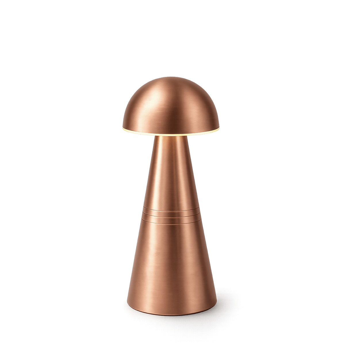 Copper-colored mushroom-shaped rechargeable lamp