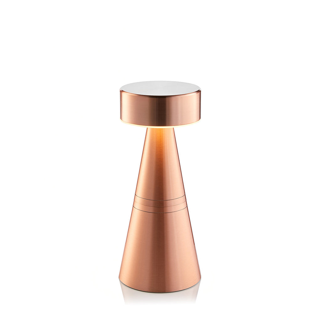 Charm Drum Cordless Table Lamp, Copper Rechargeable Battery Powered Table Lamps Insight Cordless Lighting