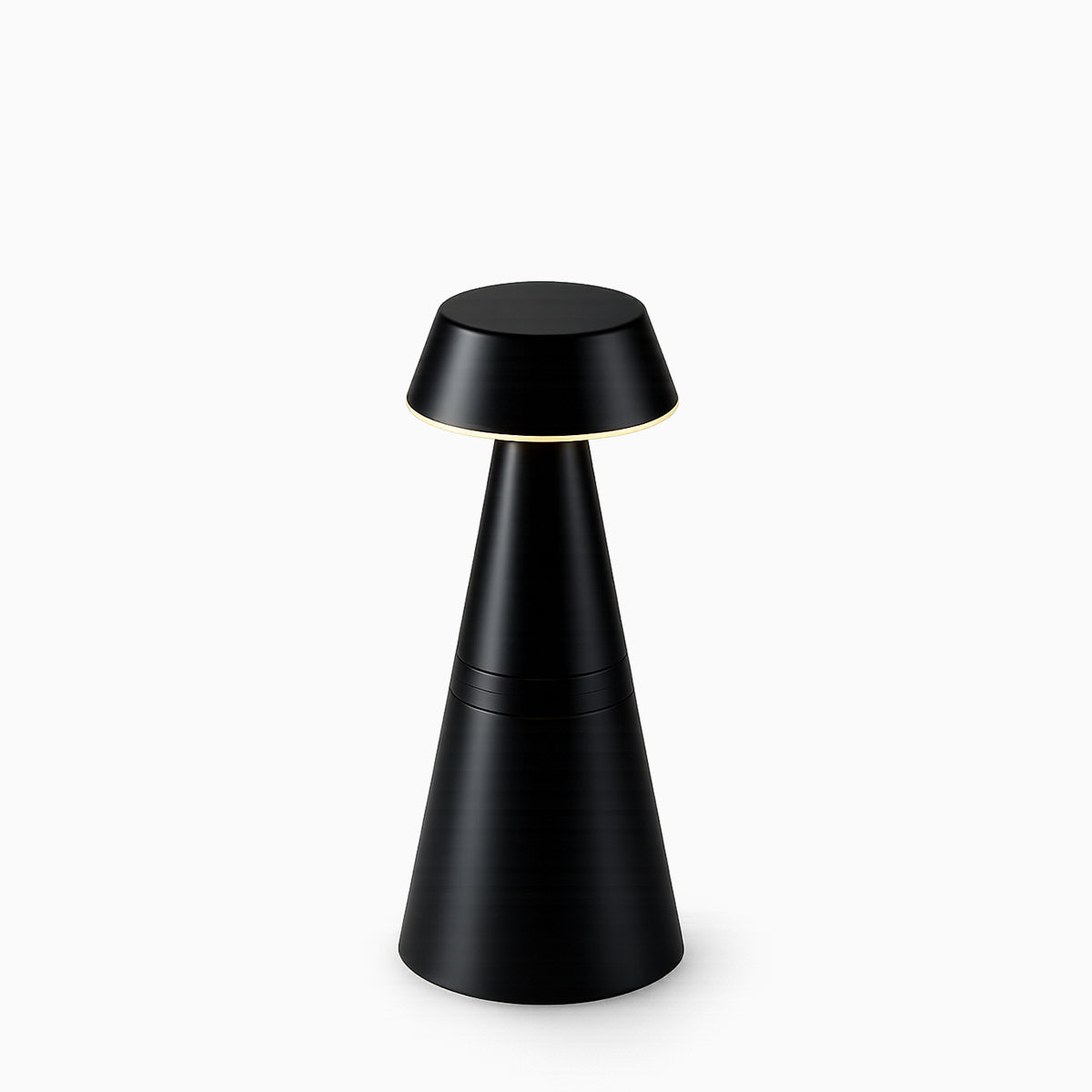 Black cordless lamp on a white background