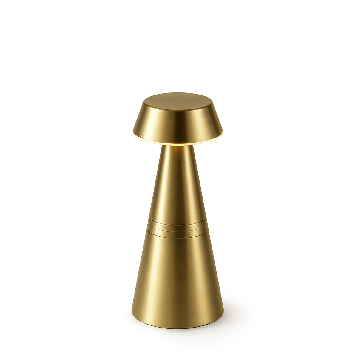 Brass coloured rechargeable lamp