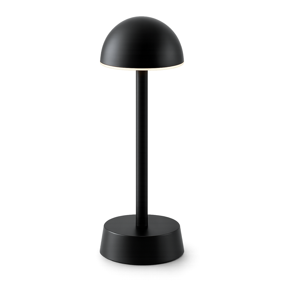 Black dome-shaped rechargeable lamp