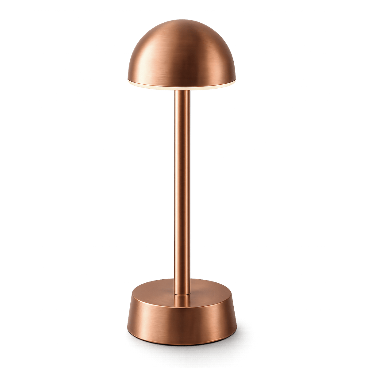 Copper-colored rechargeable table lamp