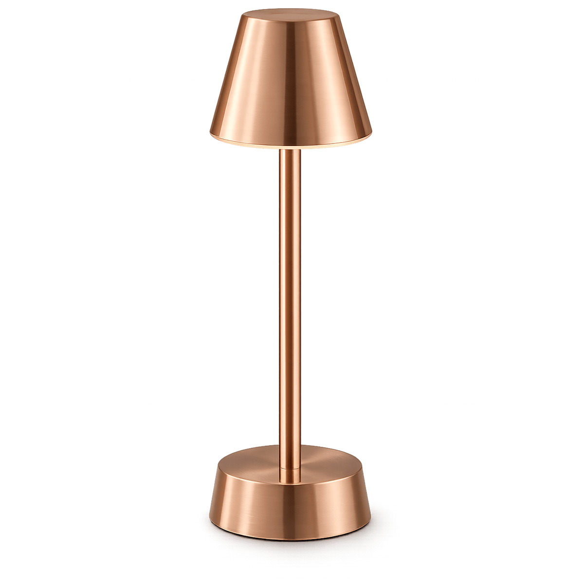 Copper-coloured rechargeable lamp