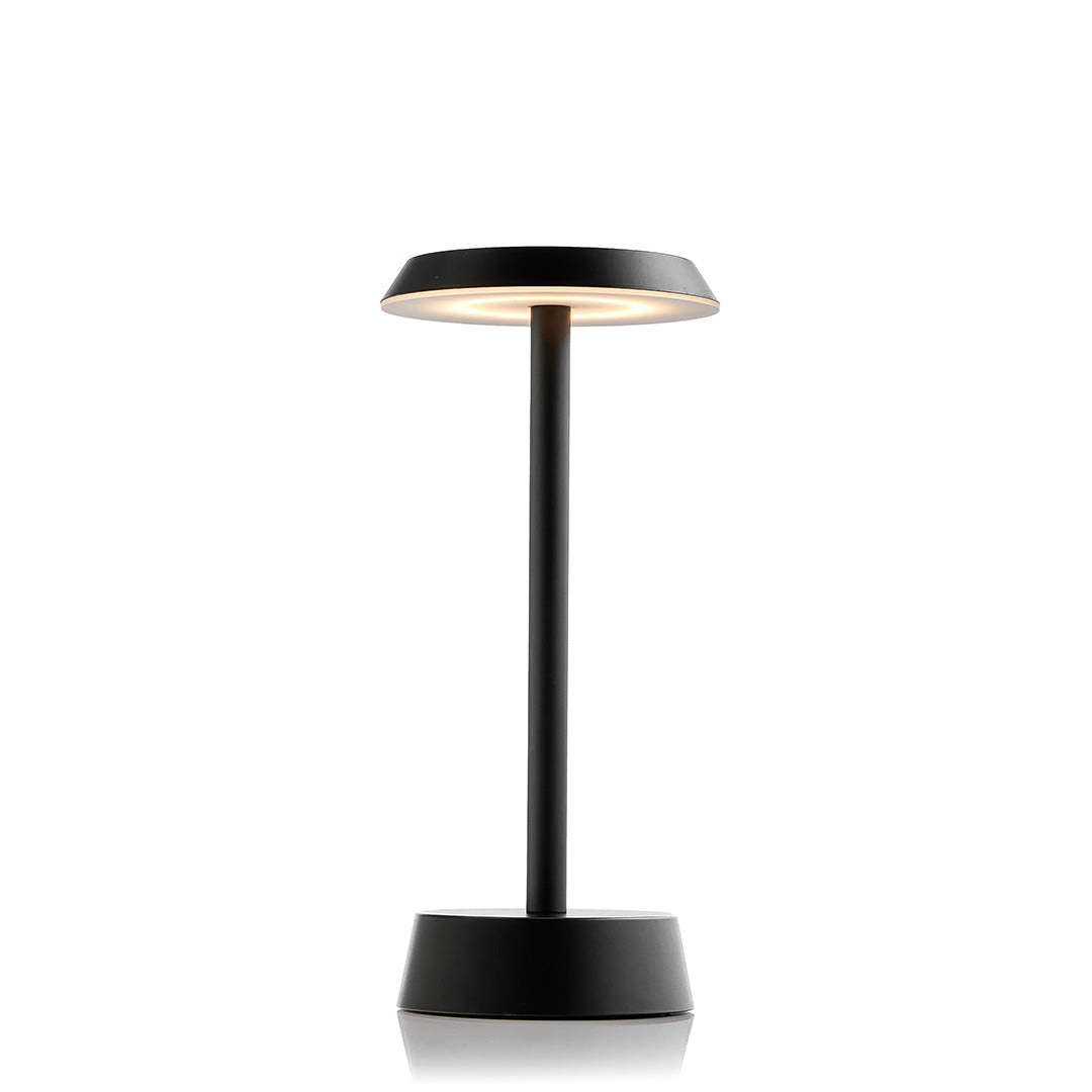 Sofia Flat Cordless Table Lamp, Black | Rechargeable Cordless Table Lamps | Insight Cordless Lighting