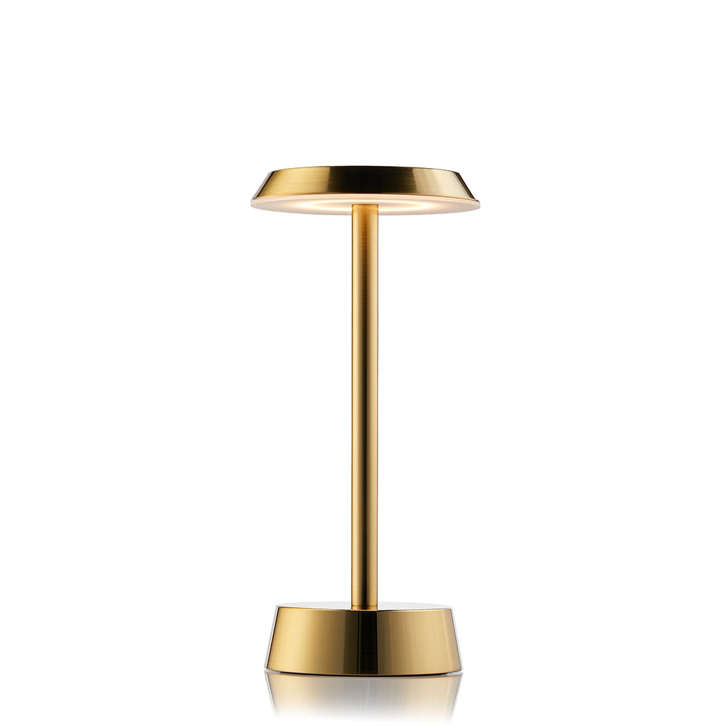 Sofia Flat Cordless Table Lamp, Brass Rechargeable Battery Powered Table Lamps Insight Cordless Lighting