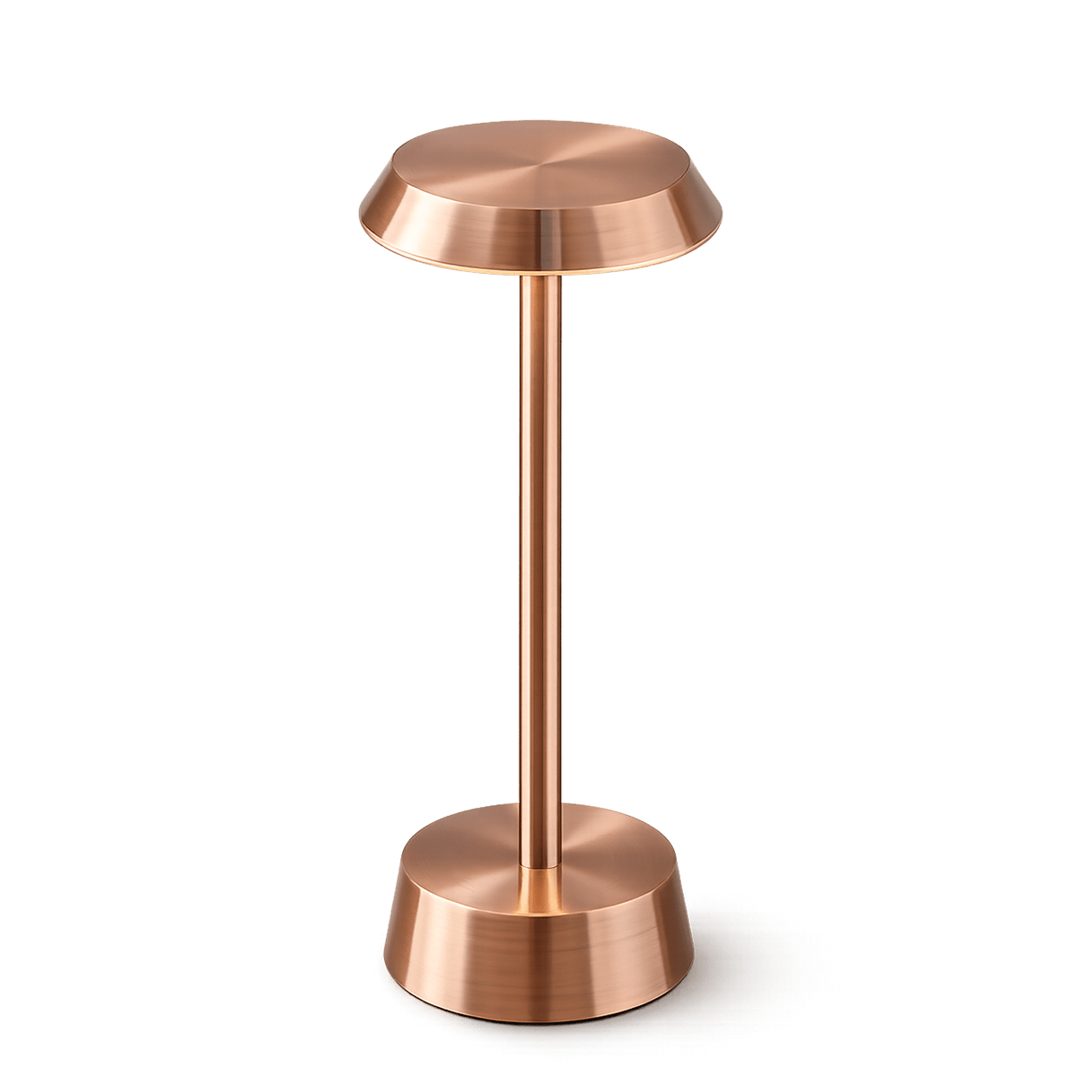 Copper-coloured rechargeable lamp