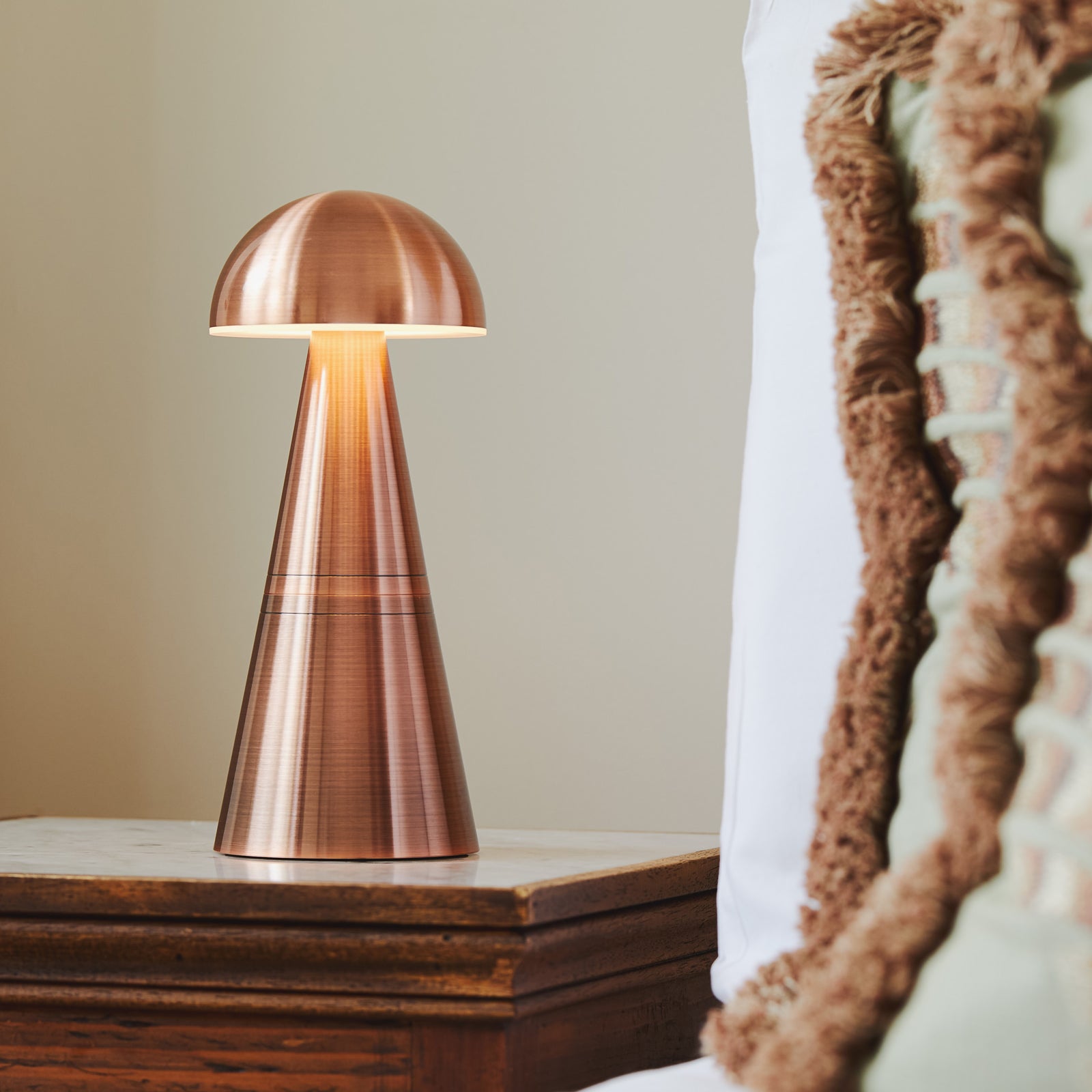 Charm Dome Cordless Table Lamp, Copper | Rechargeable Cordless Table Lamps | Insight Cordless Lighting