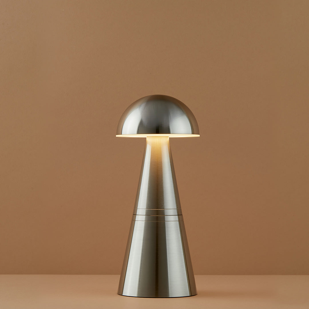 Charm Dome Cordless Table Lamp, Nickel | Rechargeable Cordless Table Lamps | Insight Cordless Lighting