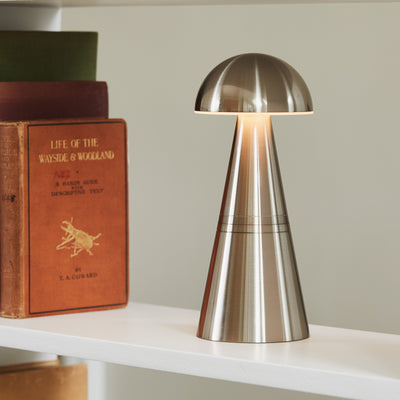 Charm Dome Cordless Table Lamp, Nickel | Rechargeable Cordless Table Lamps | Insight Cordless Lighting