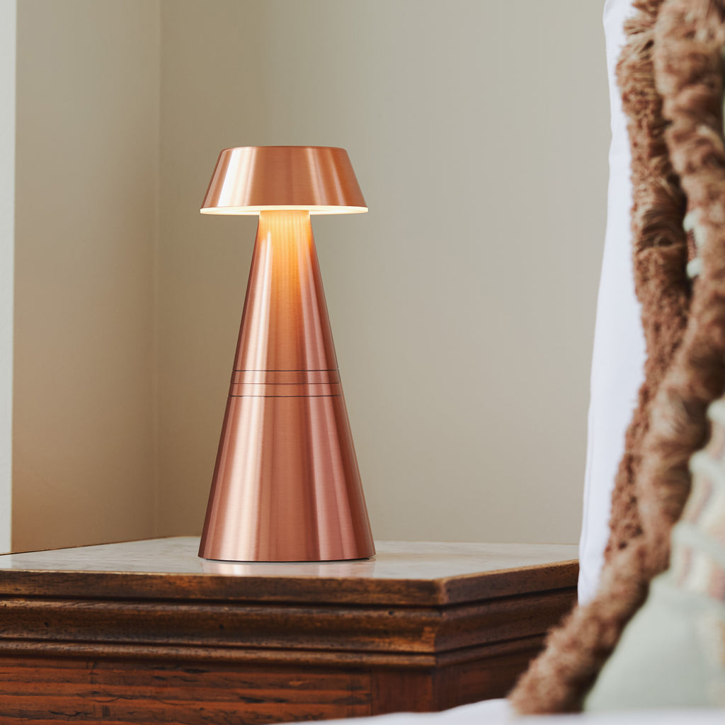 Charm Empire Cordless Table Lamp, Copper Rechargeable Battery Powered Table Lamps Insight Cordless Lighting