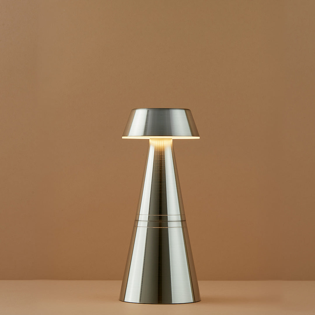 Charm Empire Cordless Table Lamp, Nickel | Rechargeable Cordless Table Lamps | Insight Cordless Lighting