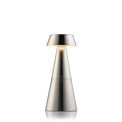 Charm Empire Cordless Table Lamp, Nickel | Rechargeable Cordless Table Lamps | Insight Cordless Lighting