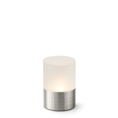 Runde kabellose Tischlampe, Nickel