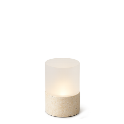 Runde kabellose Tischlampe, Messing