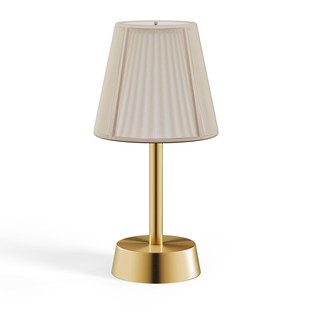 Liberty Rechargeable Cordless Table Lamp, Brass, Ivory Shade [C]