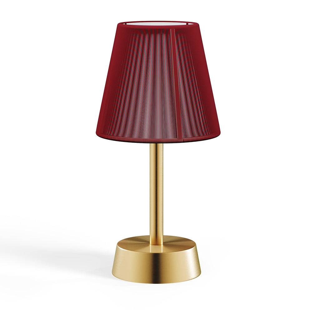 Liberty Rechargeable Cordless Table Lamp, Brass, Red Shade [C]