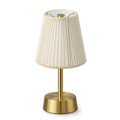 Liberty Rechargeable Cordless Table Lamp, Brass, Ivory Shade [C]