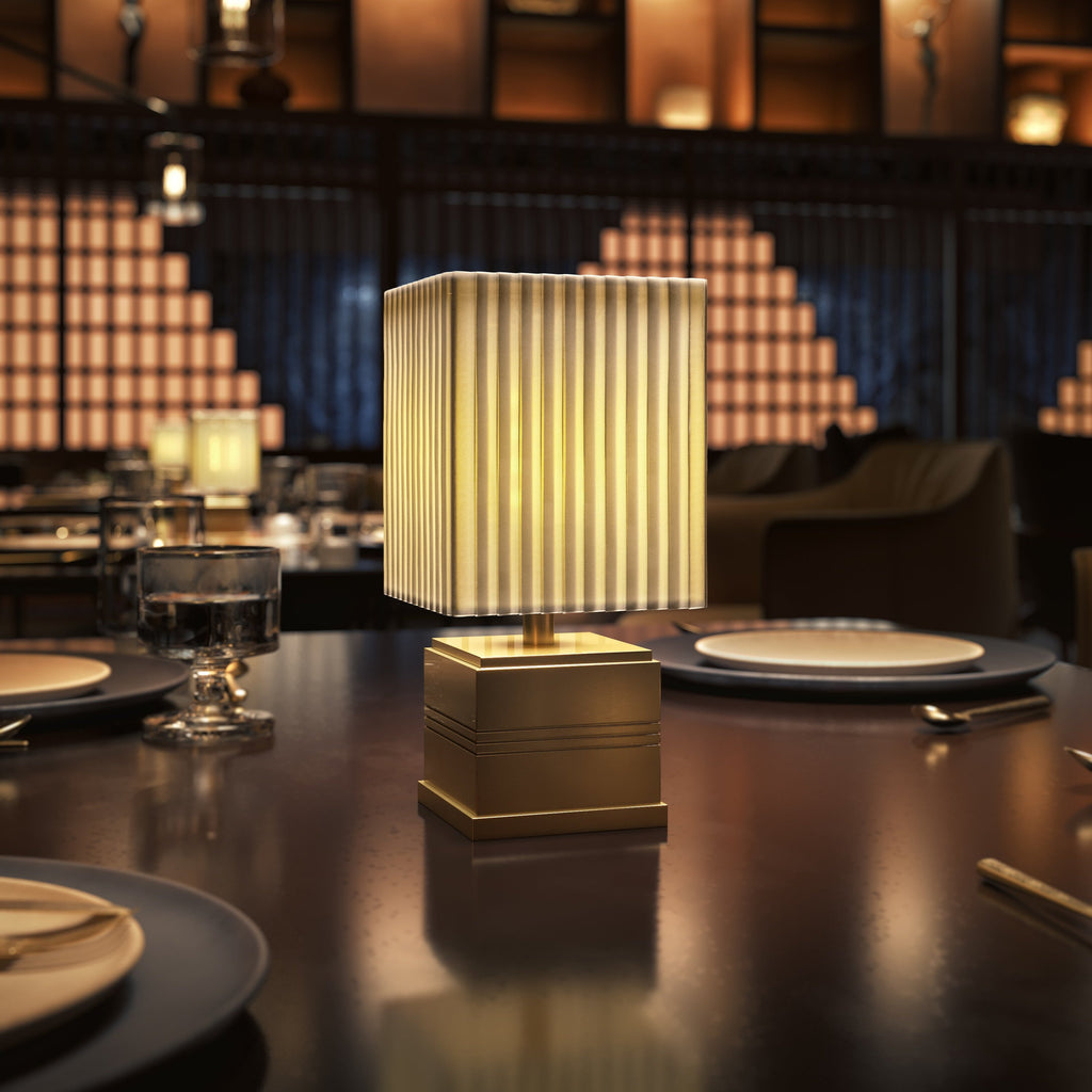 Regency Classic Cordless Table Lamp in Brass. A stunning table lamp for high profile restaurants and hotels - Insight Cordless Lighting