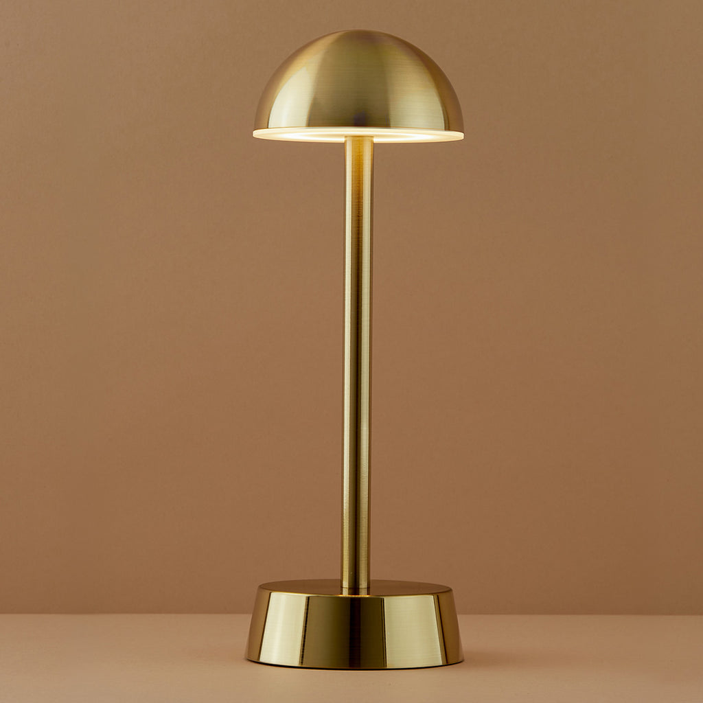 Sofia Dome Cordless Table Lamp, Brass Rechargeable Battery Powered Table Lamps Insight Cordless Lighting