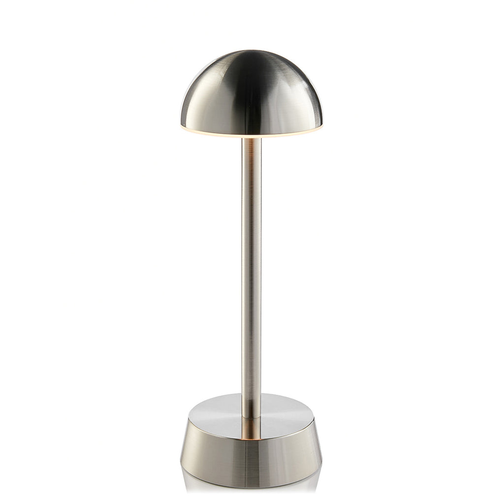Sofia Dome Cordless Table Lamp, Nickel Rechargeable Battery Powered Table Lamps Insight Cordless Lighting