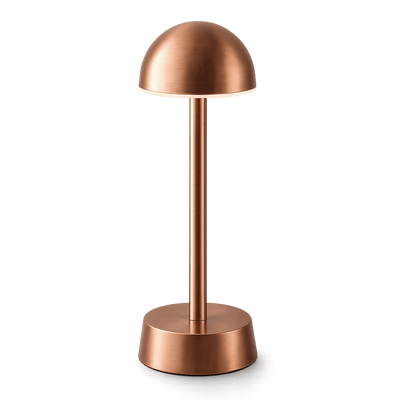 Copper-colored rechargeable table lamp