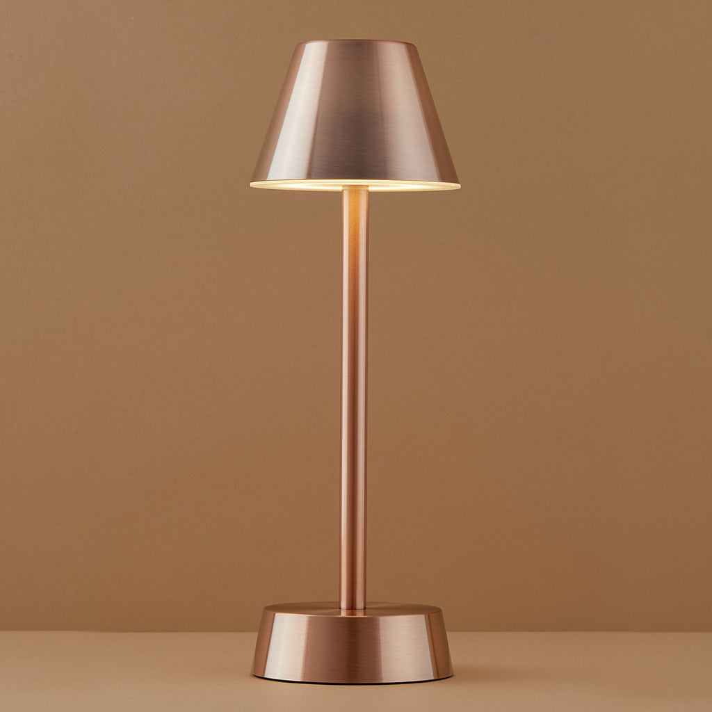 Sofia Empire Cordless Table Lamp, Copper Rechargeable Battery Powered Table Lamps Insight Cordless Lighting