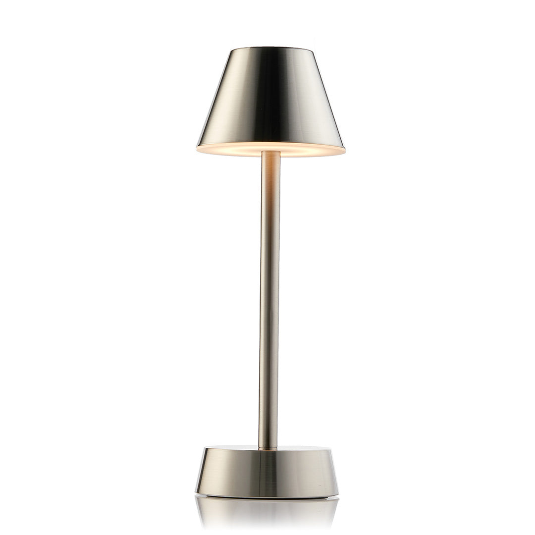 Sofia Empire Cordless Table Lamp, Nickel | Rechargeable Cordless Table Lamps | Insight Cordless Lighting