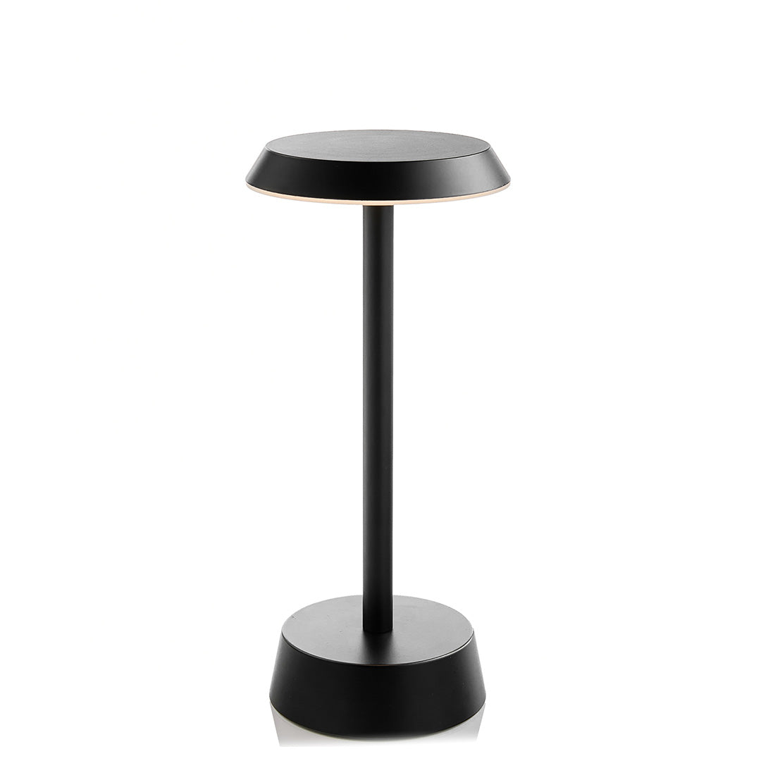 Sofia Flat Cordless Table Lamp, Black | Rechargeable Cordless Table Lamps | Insight Cordless Lighting