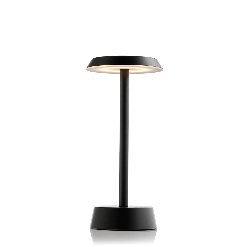 Sofia Flat Cordless Table Lamp, Black Rechargeable Battery Powered Table Lamps Insight Cordless Lighting