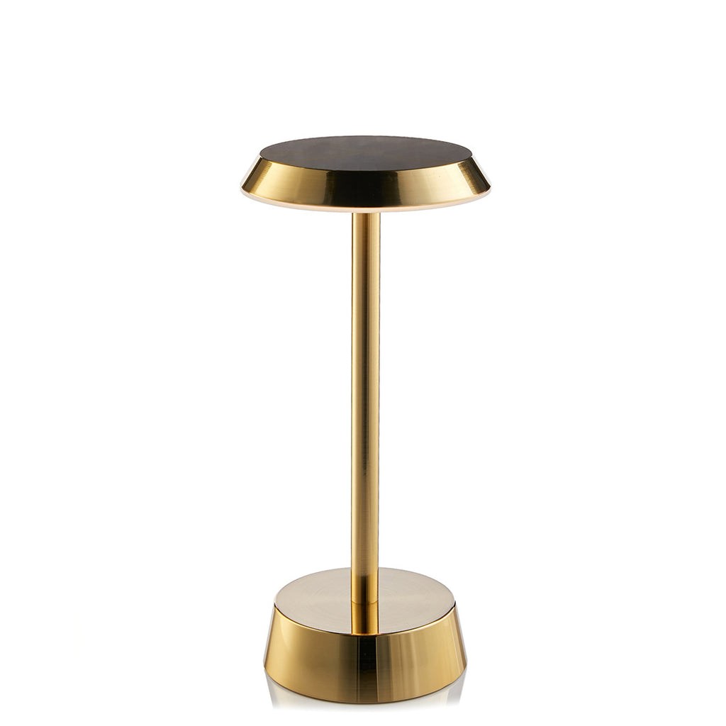 Sofia Flat Cordless Table Lamp, Brass Rechargeable Battery Powered Table Lamps Insight Cordless Lighting