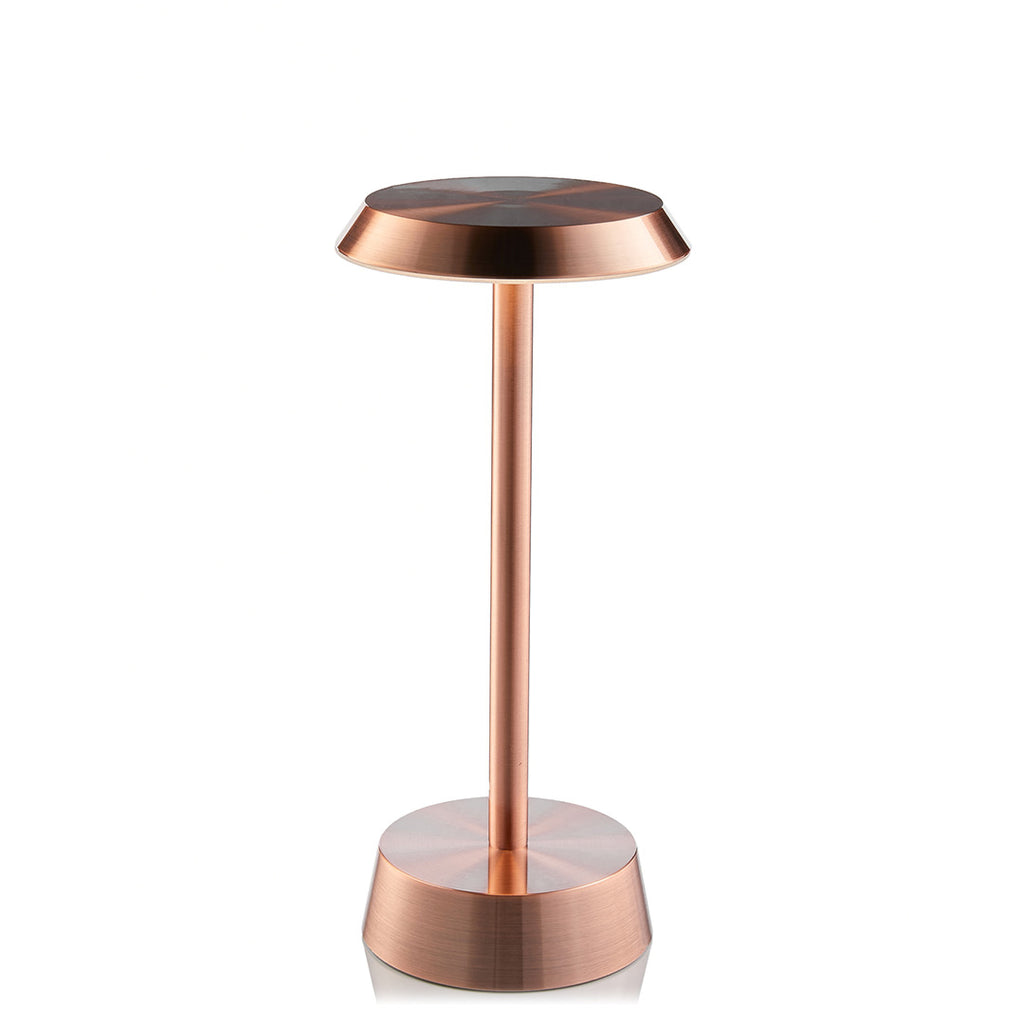 Sofia Flat Cordless Table Lamp, Copper Rechargeable Battery Powered Table Lamps Insight Cordless Lighting