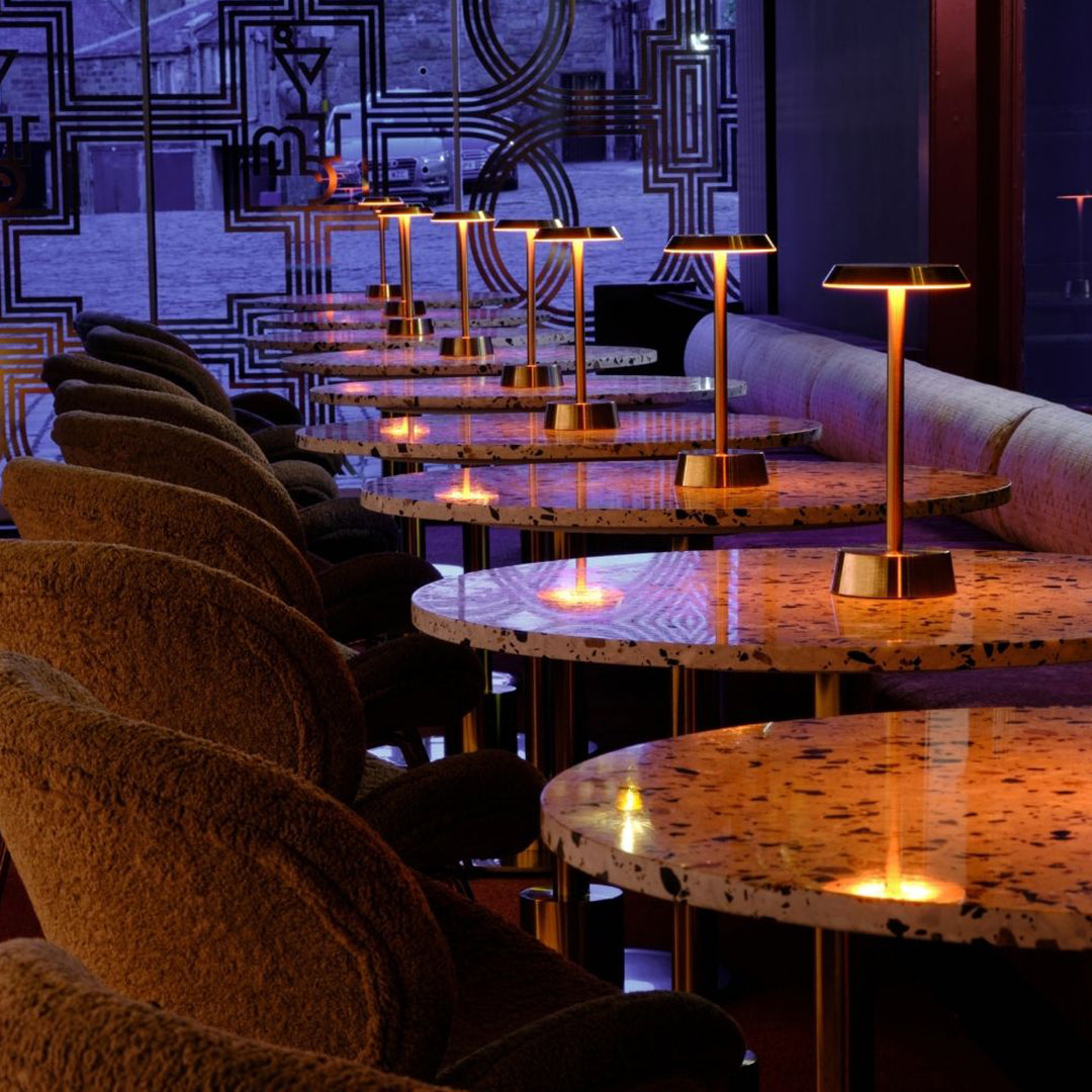 Sofia Flat Cordless Table Lamp, Black | Rechargeable Cordless Table Lamps | Insight Cordless Lighting