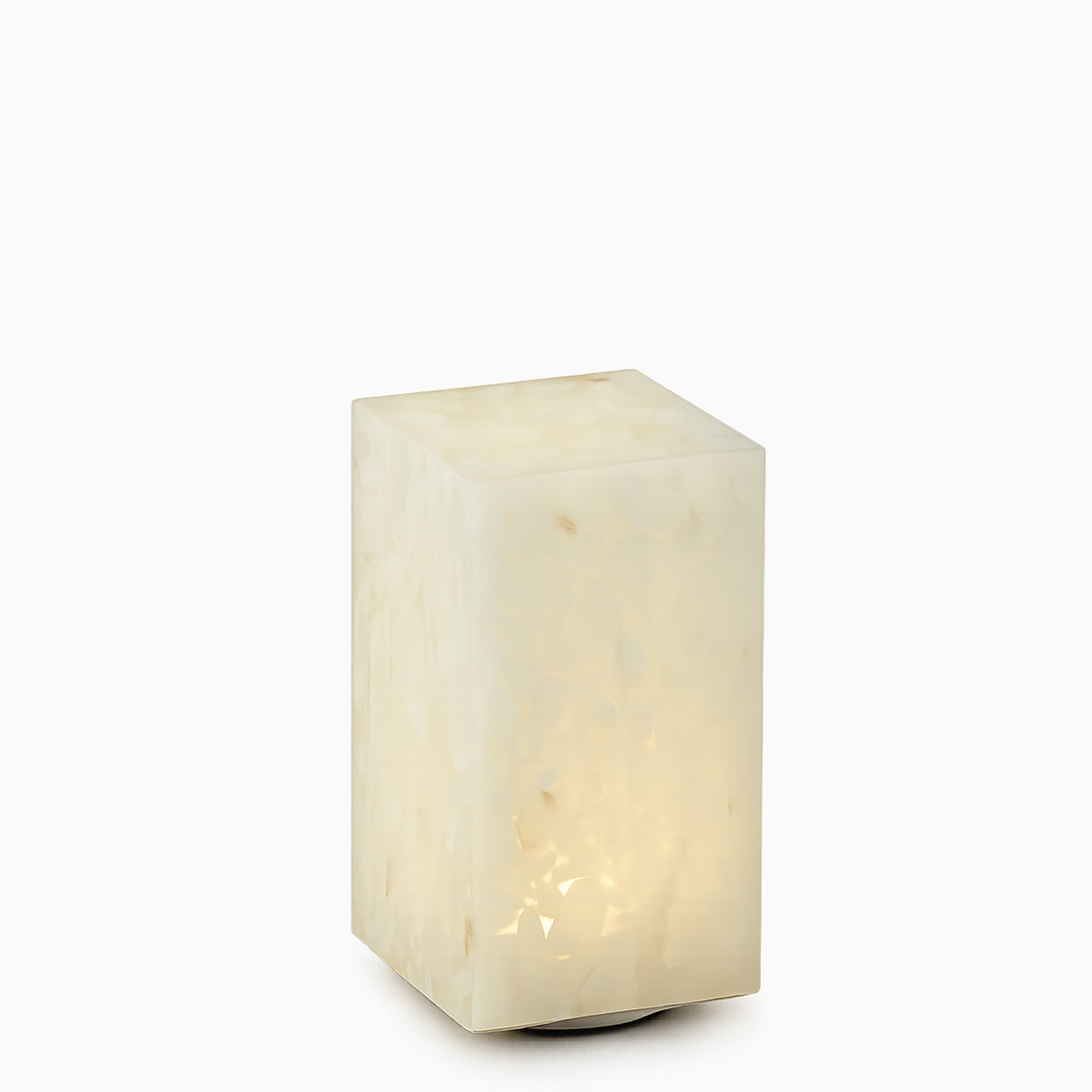 Stone cordless table lamp on a white background