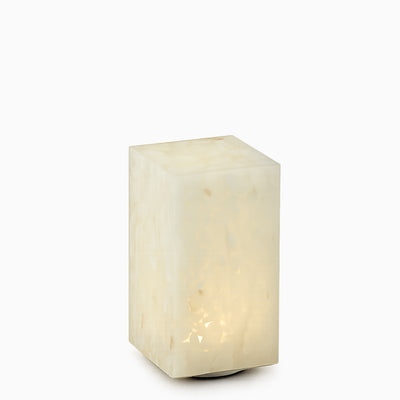 Stone cordless table lamp on a white background