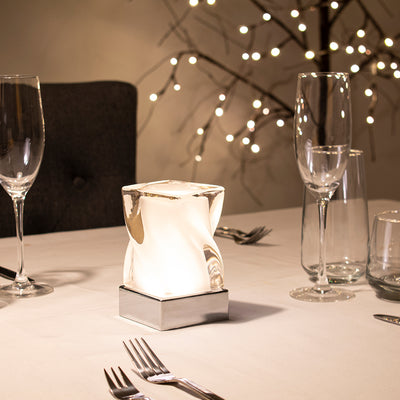 Curve Cordless Table Lamp, Glass | Rechargeable Cordless Table Lamps | Insight Cordless Lighting