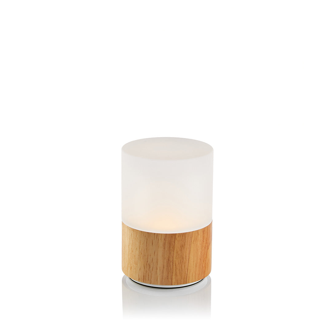 Round V2 Cordless Table Lamp, Wood | Insight Cordless Lighting